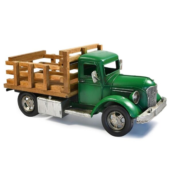 Auto Petit Farm Truck Metal Decorative Retro Home Décor Ornament 37x17cm Green