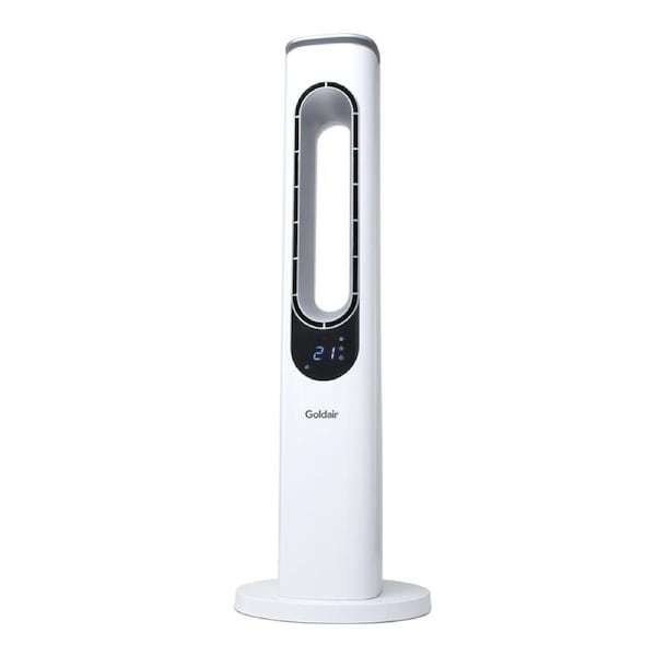 Goldair 94cm 50W Bladeless Electric Cooling Tower Fan w/Remote/Mood Light White