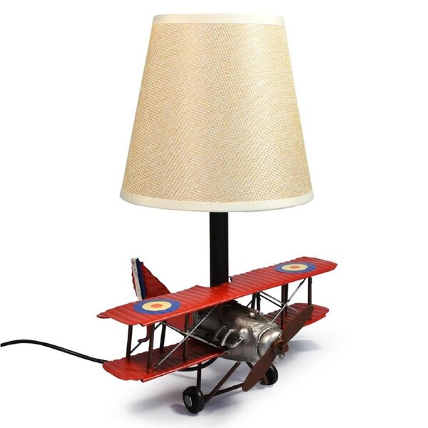 Auto Petit USB Desk/Table LED Lamp Baron Plane 20x27cm Retro Home Decor Red