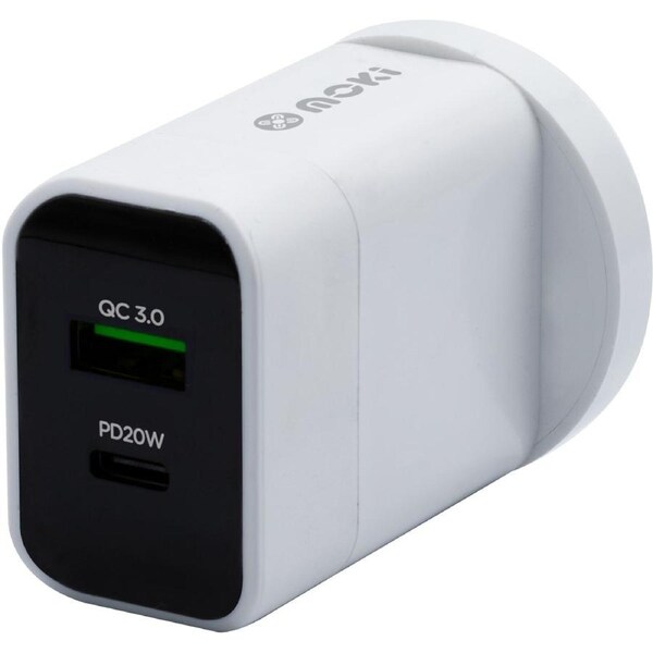 Moki PD 20W Type-C + QC USB 3.0 Wall Charger - White (GG520084)