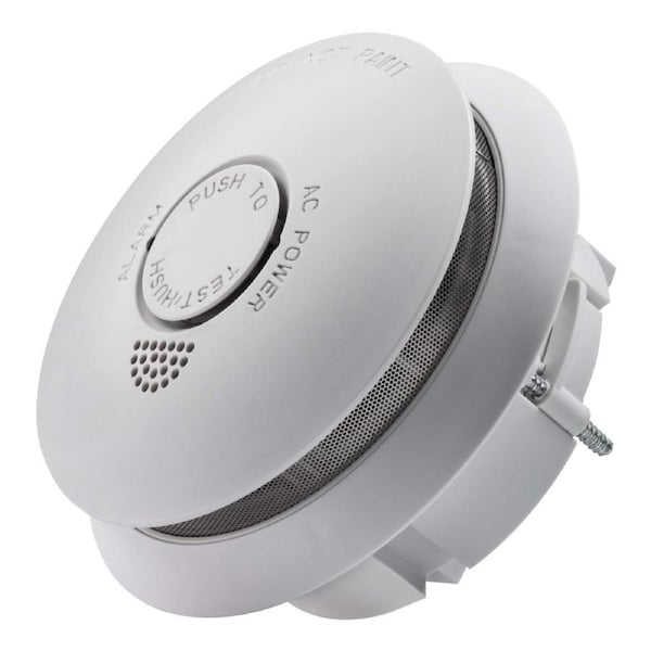 Red Flush Mount Dual Power Smoke Alarm
