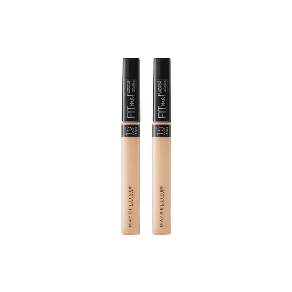 2 x Maybelline Fit Me Natural Medium Coverage Concealer 6.8mL - 15 Light