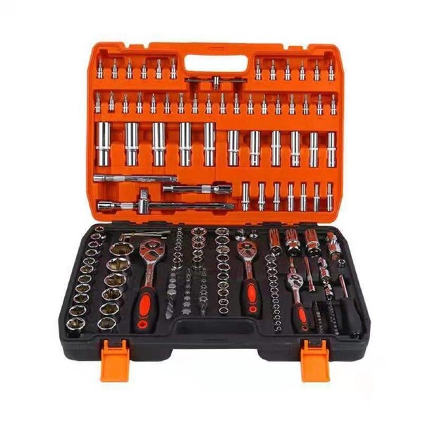 172Pcs Ratchet Spanner Socket Set 1/2" 1/4" 3/8" DIY Tool Kit Wrench Toolbox