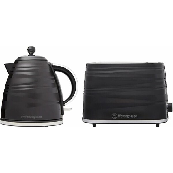 Westinghouse Kettle and 2 Slice Toaster Pack Black