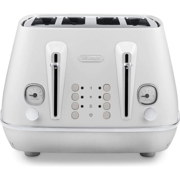 De'Longhi Distinta Moments Four Slice Toaster Sunshine White