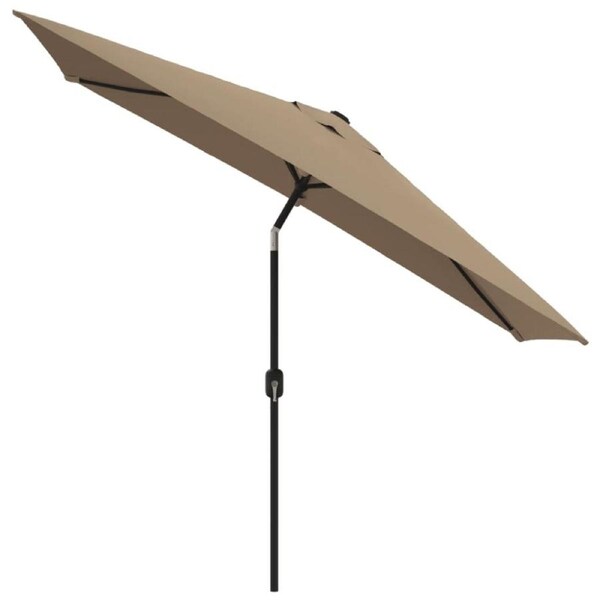 Outdoor Metal Pole Garden Umbrella Patio Sunshade Parasol Canopy Taupe