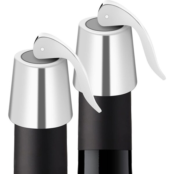 3Pcs Silver Wine Bottle Stopper Bottle Plug Silicone Reusable Wine Bottle Sealer