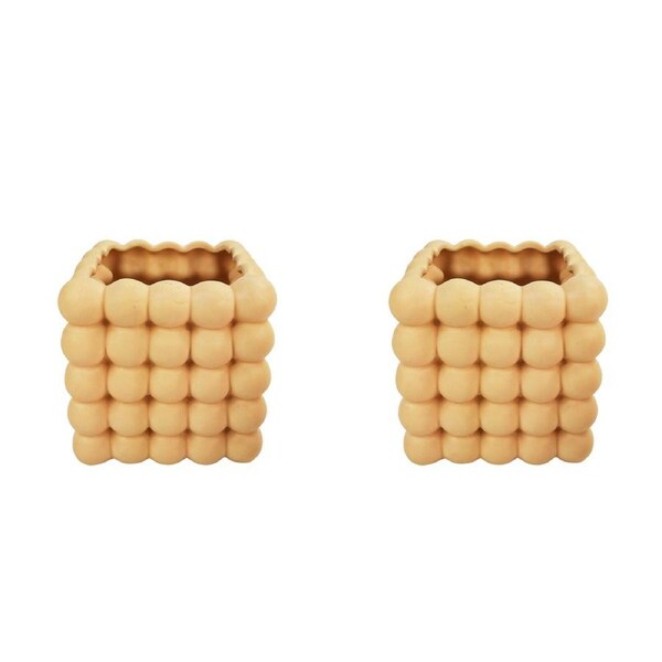 2x Urban Addie Bubble 13cm Ceramic Planter Flower/Plant Pot Home Decor Sml Sand