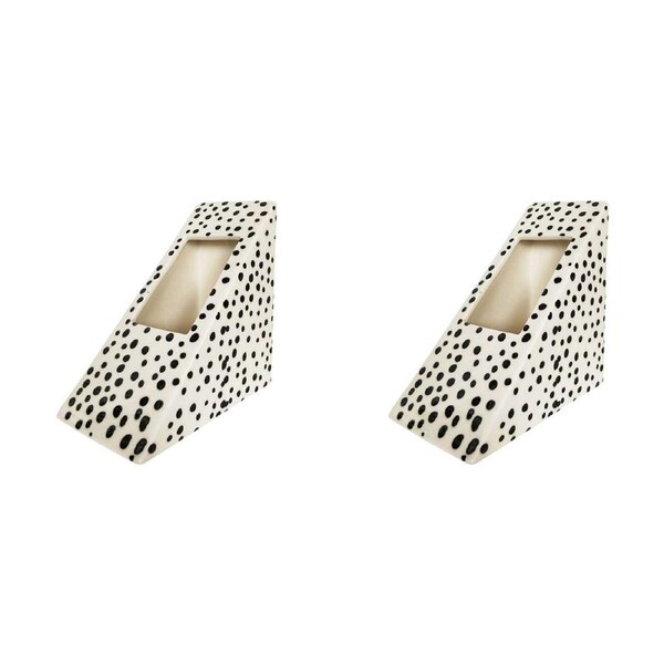 2x Urban Noah Triangle 15cm Ceramic Planter Flower/Plant Pot Decor Sml Black/WHT