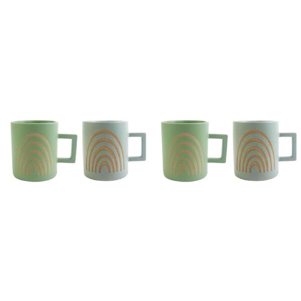 2x 2pc Urban 10cm Shae Rainbow Ceramic Mug Coffee/Tea Drinking Cup Green/Blue