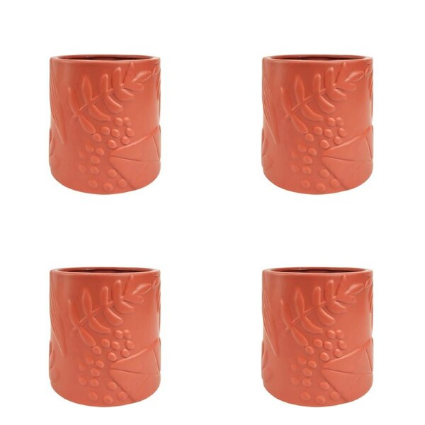 4x Urban Caprice Foliage 14cm Ceramic Planter Flower/Plant Pot Decor Med Berry