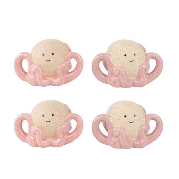 4x 2pc Urban 9cm Octopus Ceramic Pot Hanger Garden Decor Display Figurine Pink