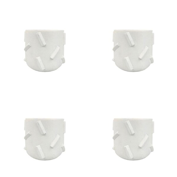4x Urban Felix 13cm Concrete Planter Flower/Plant Pot Home Desk Decor Sml White