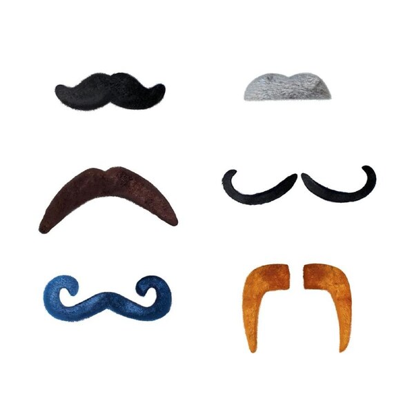 6pc Legami Self-Adhesive Hot Moustache Set Costume Party Dress Up Accessory