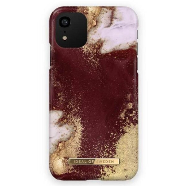 Ideal Of Sweden Fashion Case (Suits iPhone 11/XR) - Golden Burgundy Marble
