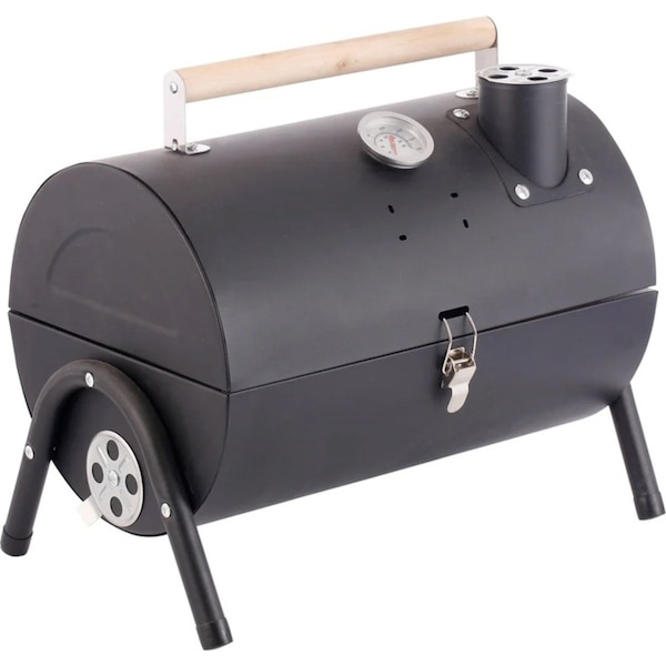 Hacienda Outdoor Portable Charcoal BBQ Grill w/Chimney/Temperature Gauge BK 38cm