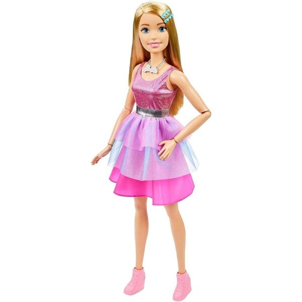 Barbie Large doll - Blond Hair and Shimmery Pink Dress 28" 71cm HJY02