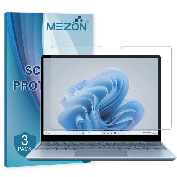 [3 Pack] MEZON Ultra Clear Film Screen Protector for Microsoft Surface Laptop Go 3 (12.4") – Case and Surface Pen Friendly, Shock Absorption – FREE EXPRESS