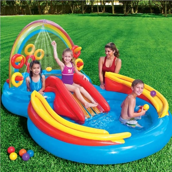 INTEX Inflatable Pool Rainbow Ring Play Center 297x193 x135 cm 57453NP