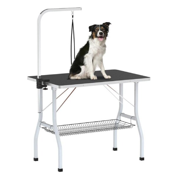 Advwin Pet Dog Grooming Table Adjustable W/basket