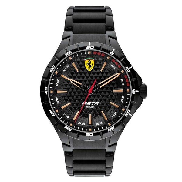 Scuderia Ferrari Pista Black Steel Men's Watch - 830866