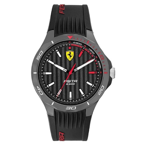 Scuderia Ferrari Pista Black Silicone Men's Watch - 830780