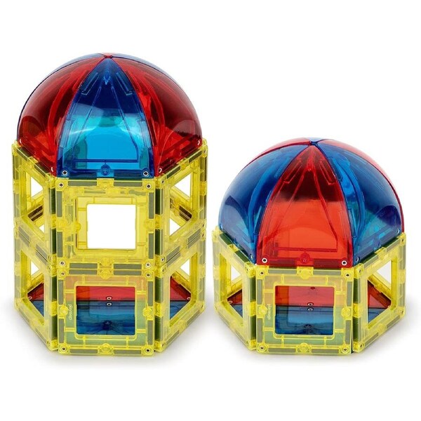 Playmags 28-Piece Dome Accessories Set - 3D Clear Color Genuine Magnetic Tiles