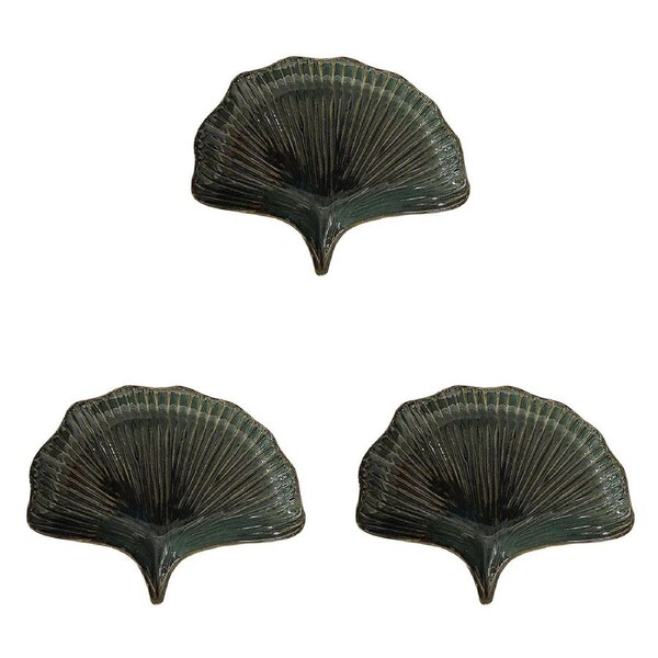 3x Urban Lyra 23cm Ceramic Ginko Plate Home/Kitchen Decor Trinket Display Jungle