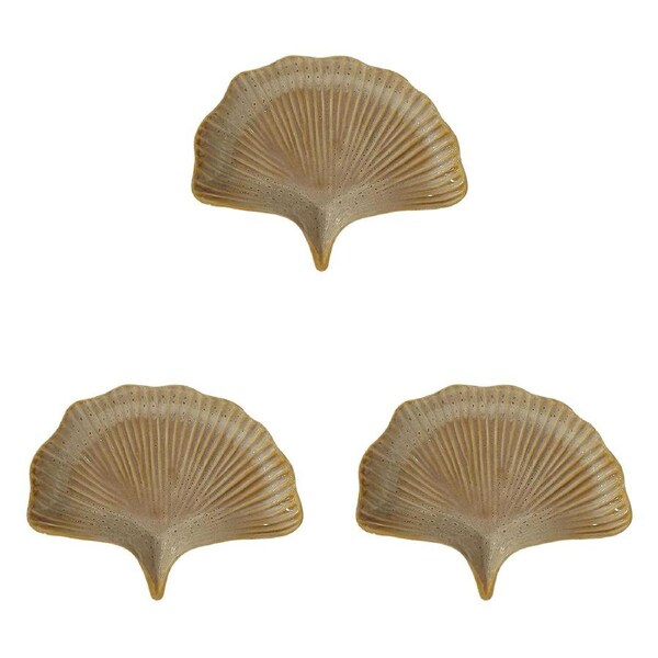 3x Urban Lyra 23cm Ceramic Ginko Plate Home/Kitchen Decor Trinket Display Butter
