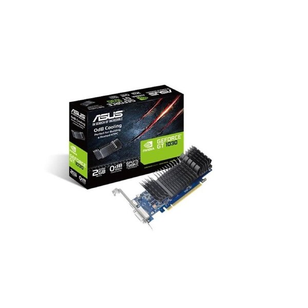 ASUS nVidia GeForce GT1030-SL-2G-BRK 2GB GDDR5 Low Profile Graphics Card with Bracket For Silent HTPC Build (With I/O Port Brackets)