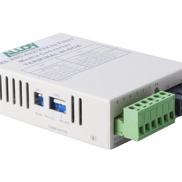 Alloy SCR460SC-4 RS-232/422/485 Serial Terminal to Single Mode Fibre Converter. Max. range 20Km