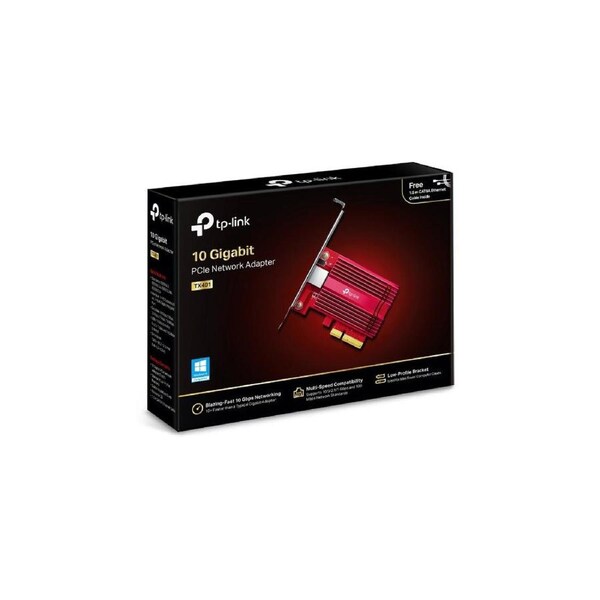 TP-Link TX401 10 Gigabit PCI Express Network Adapter Low-Profile & Full-Height Brackets 1 PCI Express 3.0 x4, 1 RJ45 Gigabit/Megabit Port (NIC)