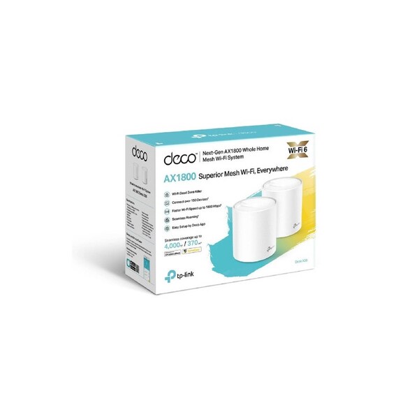 TP-Link Deco X20(2-pack) AX1800 Whole Home Mesh Wi-Fi 6 System, Up To 370 sqm