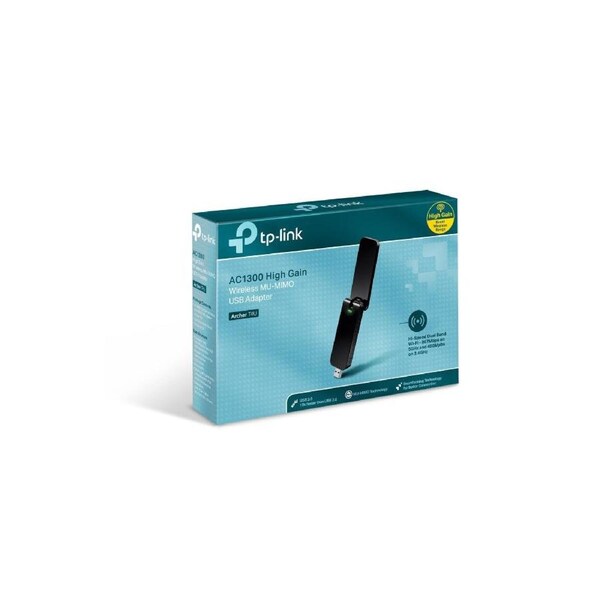 TP-Link Archer T4U AC1300 Wireless Dual Band USB Adapter 2.4GHz (400Mbps) 5GHz (867Mbps) 1xUSB3 802.11ac Omni Directional Antenna WPS button USB Ext C