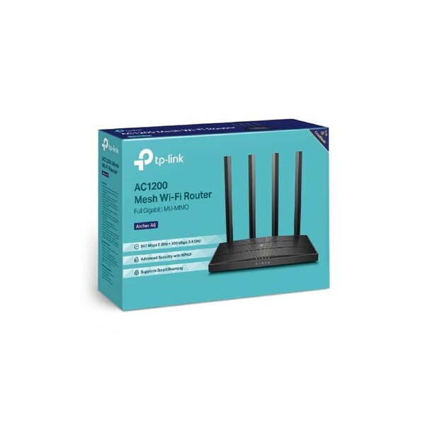 TP-Link Archer A6 AC1200 Wireless MU-MIMO Gigabit Router (OneMesh) Dual-Band Wi-Fi 867 Mbps at 5 GHz and 300 Mbps at 2.4 GHz band