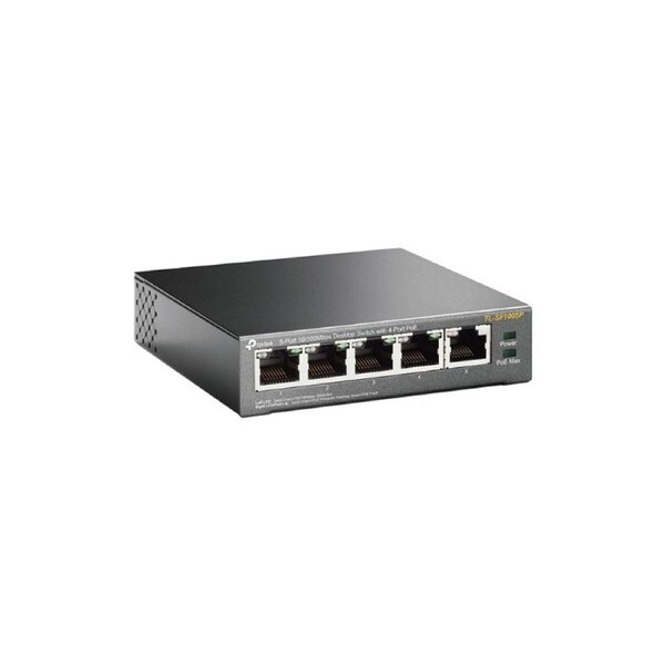 TP-Link TL-SF1005P 5-Port 10/100Mbps Desktop Switch with 4-Port PoE 67W IEEE 802.3af compliant 1Gbps Switching