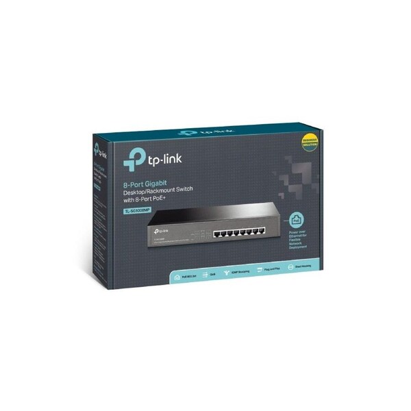 TP-Link TL-SG1008MP 8-Port Gigabit Desktop/Rackmount Switch with 8-Port PoE+ (Replacement model of TL-SG1008PE)