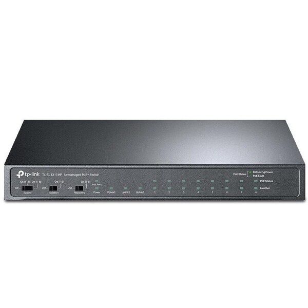 TP-Link TL-SL1311MP 8-Port 10/100Mbps + 3-Port Gigabit Desktop Switch with 8-Port PoE+