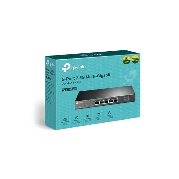TP-Link TL-SG105-M2 5-Port 2.5G Desktop Switch, Up To 25G Switching Capacity, Connects 2.5G NAS/Server, 2.5G WiFi 6 AP, 4K Video, Wall-Mountable, 5YW