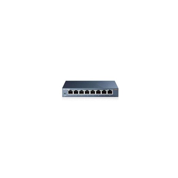 TP-Link TL-SG108 8-Port Gigabit Desktop Switch Steel Case Fanless 11.9Mpps Support 802.1p/DSCP QoS1 and IGMP Snooping Plug & Play
