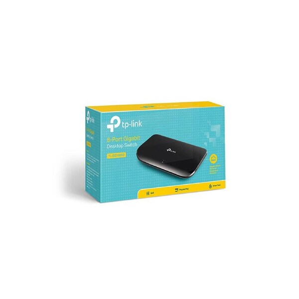 TP-Link TL-SG1008D 8-Port Gigabit Unmanaged Switch Desktop Wall-Mounting Plastic Case Fanless Supports MAC address 802.1p/DSCP QoS