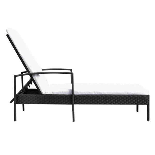 Rattan Pool Sunbed With Cushion Garden Recliner Lounge Deck Patio Outdoor Chair