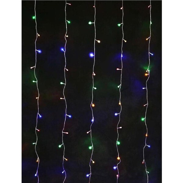 160 Multicolour Led SOLAR Curtain Light 2Mx2M