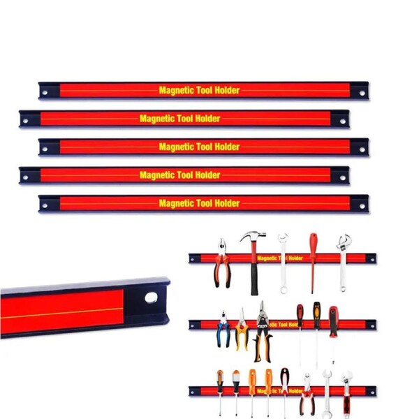 ### 5 x 60cm Magnetic Tool Holder Bar Organizer Storage Rack Wrench Space-saving [Size: 24 inch]