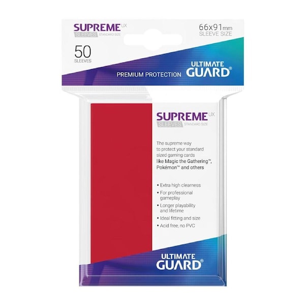 Ultimate Guard Supreme UX Sleeves Standard Size Red (50)
