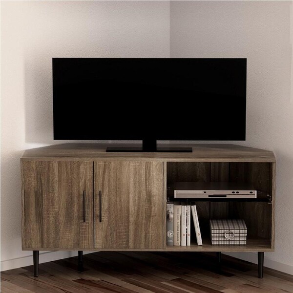 120cm Artiss TV Unit Corner Entertainment TV Cabinet Walnut