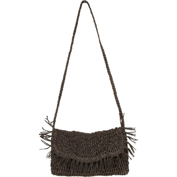 Maine & Crawford 26x17cm Trina Shoulder Paper Weave Bag Women Handbag Black