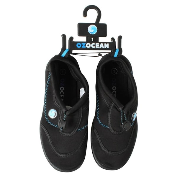 Oz Ocean Meelup Aqua Shoes Beach/Pool Outdoor Water Slip-On Kids Size 5 Black