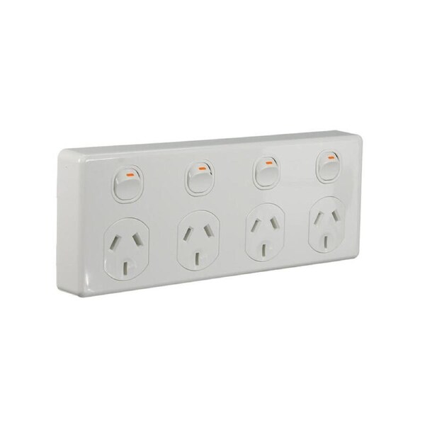 Trader Puma PUBIG4 - 4 Gang Fixed Power Point Double Pole 10A