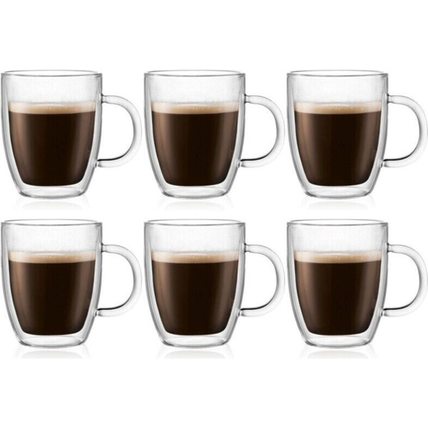 Bodum Bistro Double Wall 300ml Mug 6 Piece Set